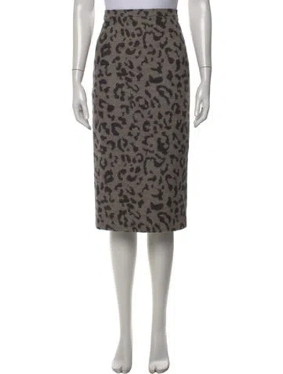 Pre-owned Max Mara Virgin Wool Midi Length Skirt In Gray