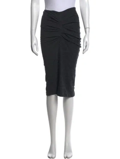 Pre-owned Max Mara Virgin Wool Midi Length Skirt In Gray