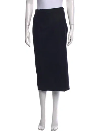 Pre-owned Max Mara Virgin Wool Midi Length Skirt In Gray