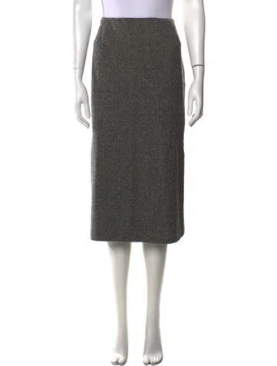 Pre-owned Max Mara Virgin Wool Midi Length Skirt In Grey