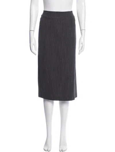 Pre-owned Max Mara Virgin Wool Midi Length Skirt In Grey