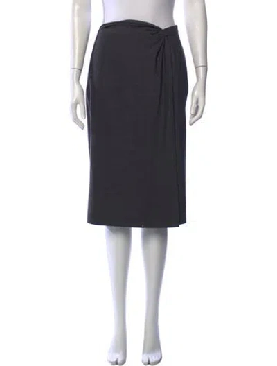 Pre-owned Max Mara Virgin Wool Midi Length Skirt In Grey