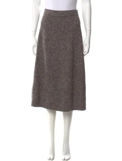 Pre-owned Max Mara Virgin Wool Midi Length Skirt In Neutral