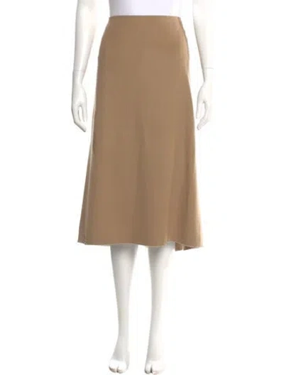 Pre-owned Max Mara Virgin Wool Midi Length Skirt In Neutral