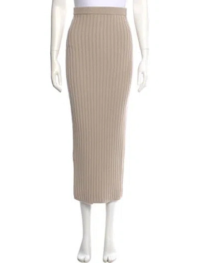 Pre-owned Max Mara Virgin Wool Midi Length Skirt In Neutral
