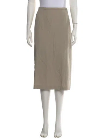 Pre-owned Max Mara Virgin Wool Midi Length Skirt In Neutral