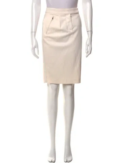 Pre-owned Max Mara Virgin Wool Midi Length Skirt In Neutral