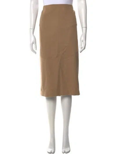 Pre-owned Max Mara Virgin Wool Midi Length Skirt In Neutral