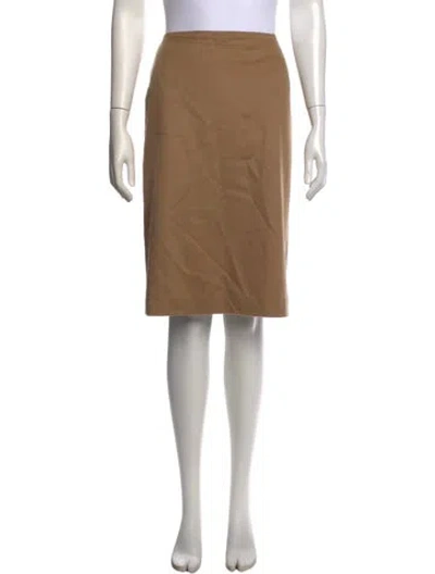 Pre-owned Max Mara Virgin Wool Midi Length Skirt In Neutral