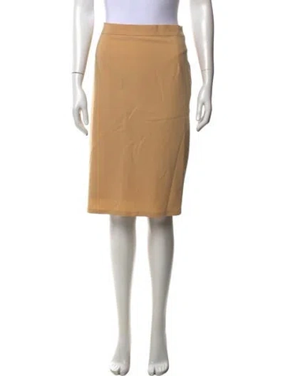 Pre-owned Max Mara Virgin Wool Midi Length Skirt In Neutrals