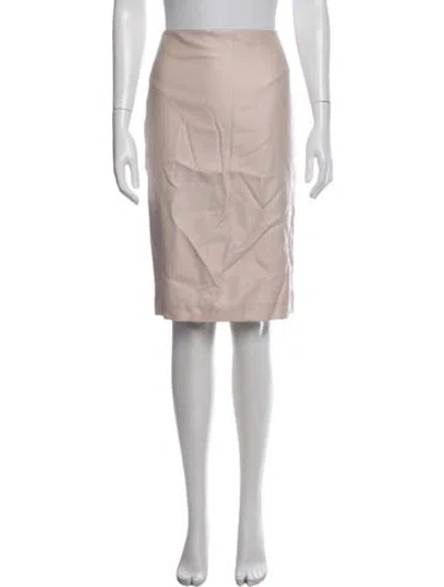 Pre-owned Max Mara Virgin Wool Midi Length Skirt In Neutrals