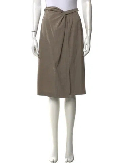 Pre-owned Max Mara Virgin Wool Midi Length Skirt In Neutrals
