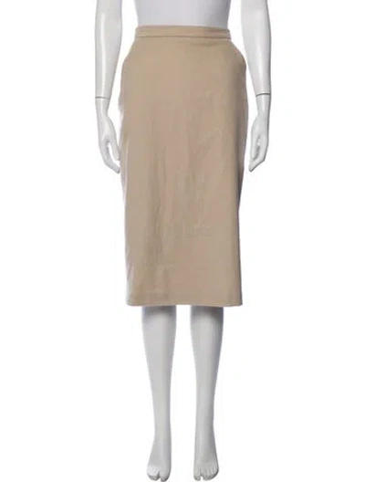 Pre-owned Max Mara Virgin Wool Midi Length Skirt In Neutrals