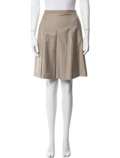 Pre-owned Max Mara Virgin Wool Midi Length Skirt In Neutrals
