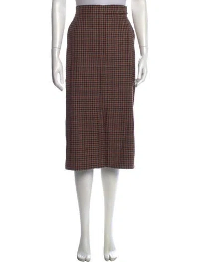 Pre-owned Max Mara Virgin Wool Midi Length Skirt In Purple