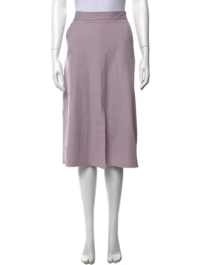 Pre-owned Max Mara Virgin Wool Midi Length Skirt In Purple