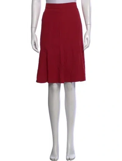 Pre-owned Max Mara Virgin Wool Midi Length Skirt In Red