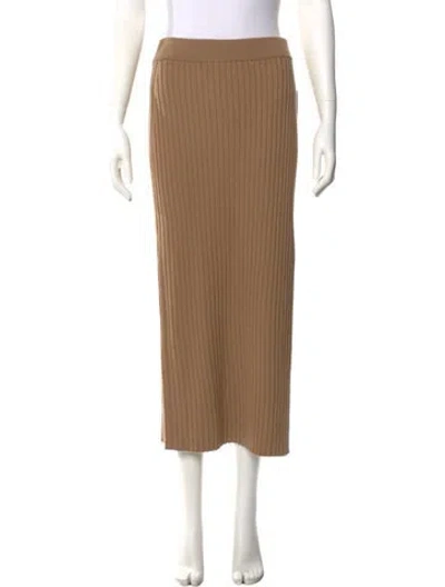 Pre-owned Max Mara Virgin Wool Midi Length Skirt W/ Tags In Neutral