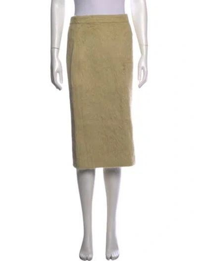 Pre-owned Max Mara Virgin Wool Midi Length Skirt W/ Tags In Neutrals