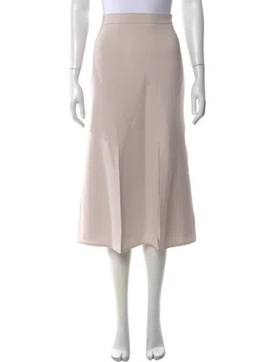 Pre-owned Max Mara Virgin Wool Midi Length Skirt W/ Tags In Pink