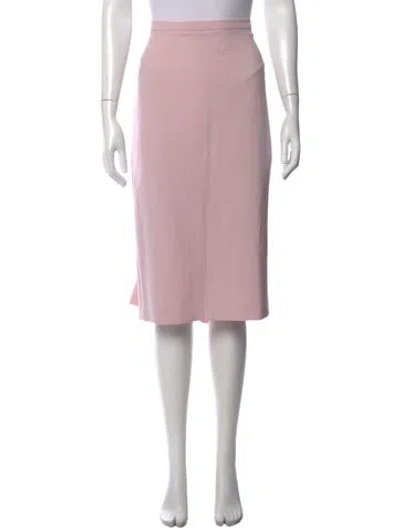 Pre-owned Max Mara Virgin Wool Midi Length Skirt W/ Tags In Pink