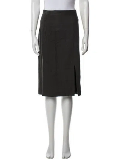 Pre-owned Max Mara Virgin Wool Midi Length Skirt In White