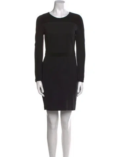 Pre-owned Max Mara Virgin Wool Mini Dress In Black