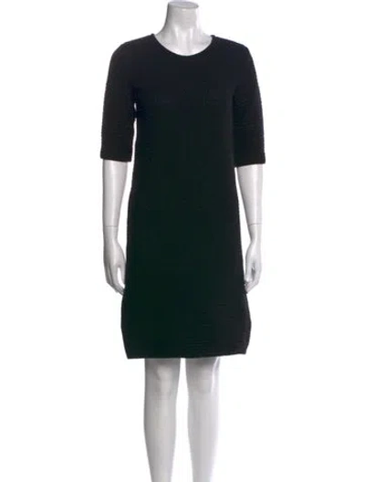 Pre-owned Max Mara Virgin Wool Mini Dress In Black