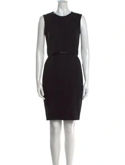 Pre-owned Max Mara Virgin Wool Mini Dress In Black