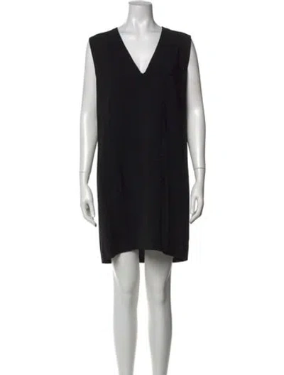 Pre-owned Max Mara Virgin Wool Mini Dress In Black
