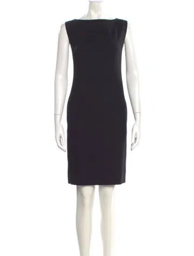 Pre-owned Max Mara Virgin Wool Mini Dress In Black