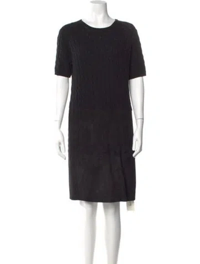 Pre-owned Max Mara Virgin Wool Mini Dress In Black