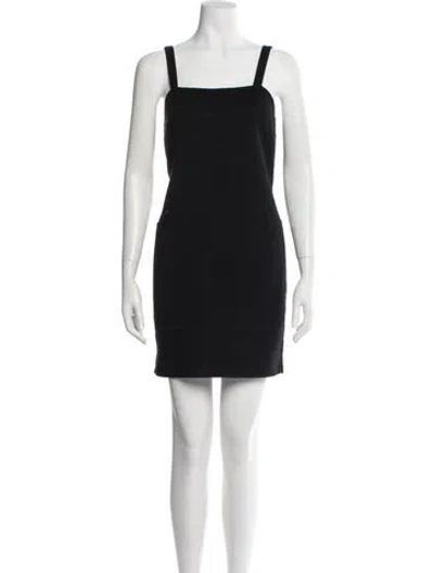 Pre-owned Max Mara Virgin Wool Mini Dress In Black