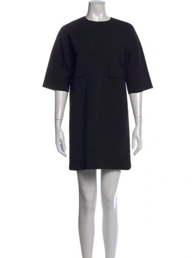 Pre-owned Max Mara Virgin Wool Mini Dress In Black