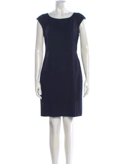Pre-owned Max Mara Virgin Wool Mini Dress In Blue