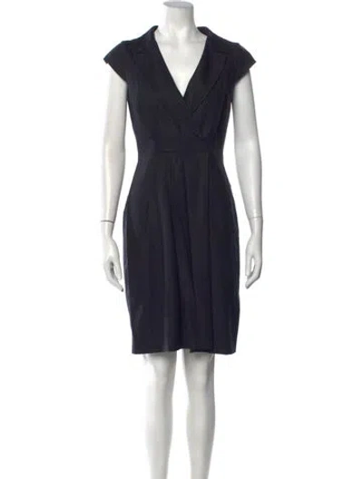 Pre-owned Max Mara Virgin Wool Mini Dress In Blue
