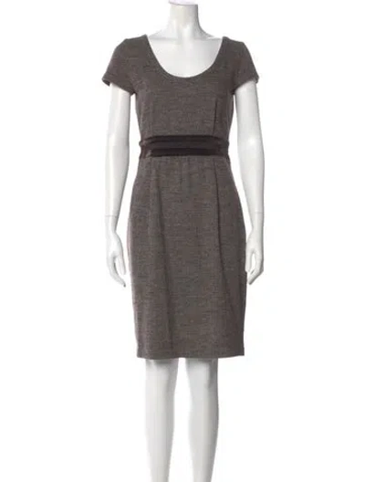 Pre-owned Max Mara Virgin Wool Mini Dress In Brown