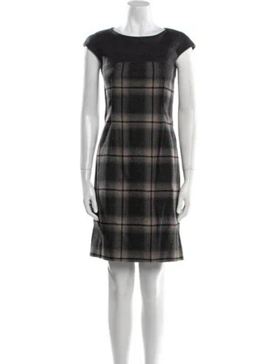 Pre-owned Max Mara Virgin Wool Mini Dress In Gray