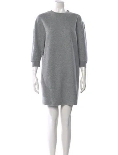 Pre-owned Max Mara Virgin Wool Mini Dress In Gray