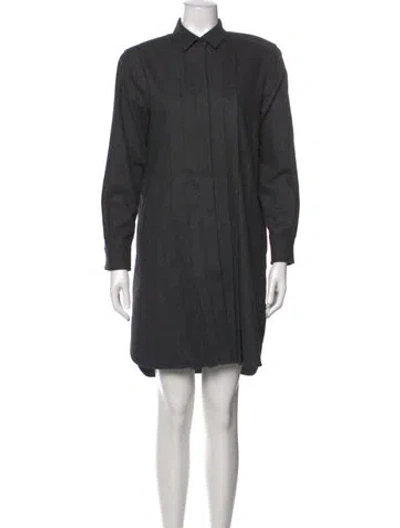 Pre-owned Max Mara Virgin Wool Mini Dress In Grey