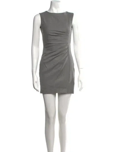Pre-owned Max Mara Virgin Wool Mini Dress In Grey