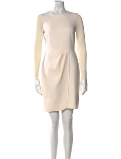 Pre-owned Max Mara Virgin Wool Mini Dress In Neutral