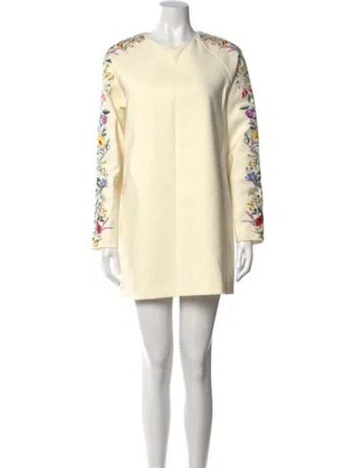 Pre-owned Max Mara Virgin Wool Mini Dress In Neutrals
