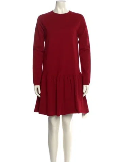 Pre-owned Max Mara Virgin Wool Mini Dress In Red