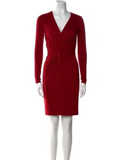 Pre-owned Max Mara Virgin Wool Mini Dress In Red