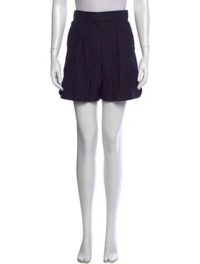 Pre-owned Max Mara Virgin Wool Mini Shorts In Blue