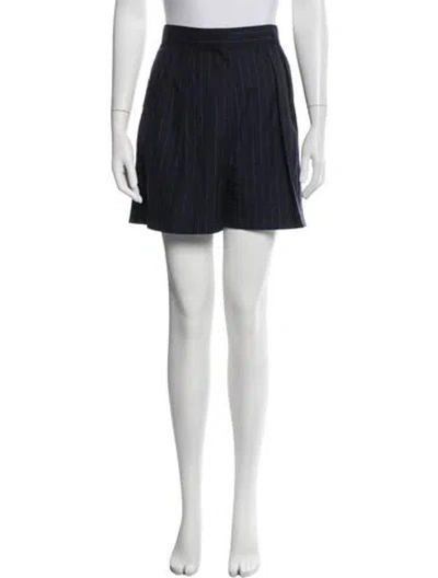 Pre-owned Max Mara Virgin Wool Mini Shorts In Blue