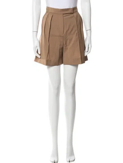 Pre-owned Max Mara Virgin Wool Mini Shorts In Neutral