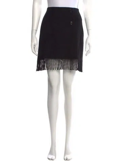 Pre-owned Max Mara Virgin Wool Mini Skirt In Black