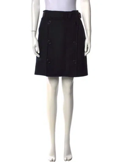 Pre-owned Max Mara Virgin Wool Mini Skirt In Black
